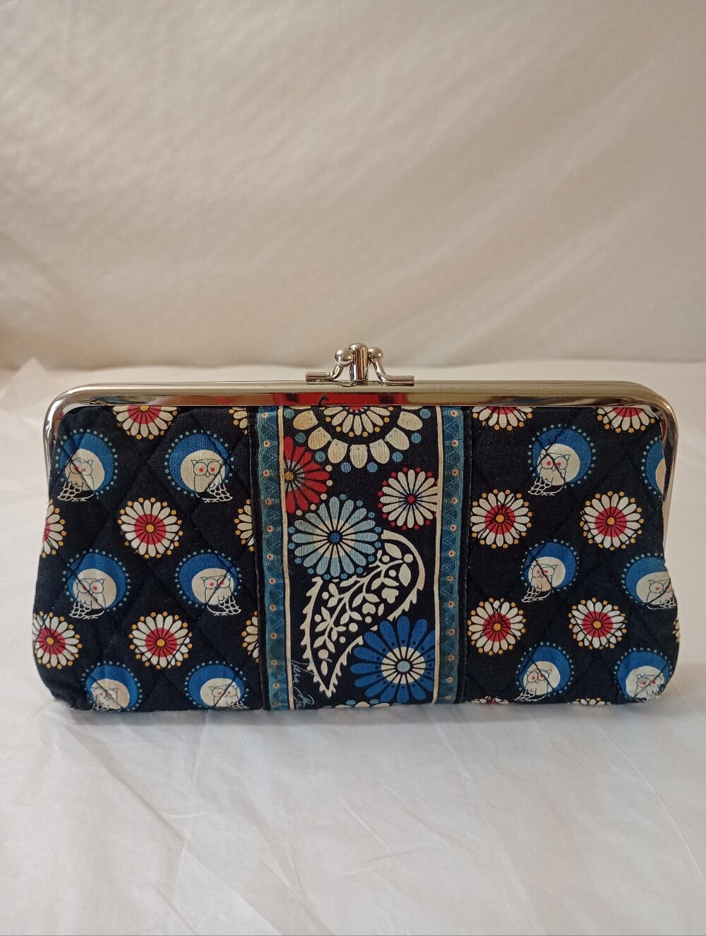 Vera Bradley Night Owl Pattern Kiss Lock Wallet
